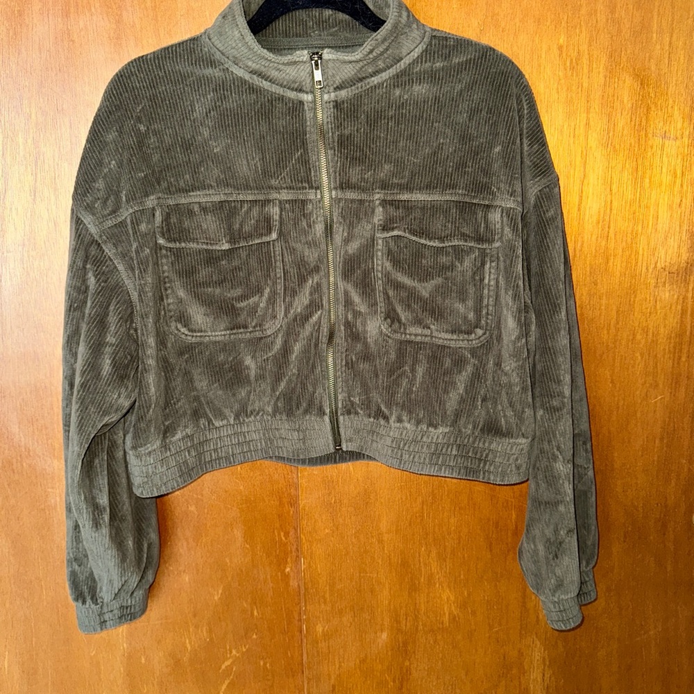 Aerie Groove On Ribbed Velour Jacket